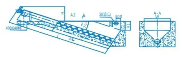 LSSFⅡ type spiral sand-water separator outline drawing (concrete water tank)
